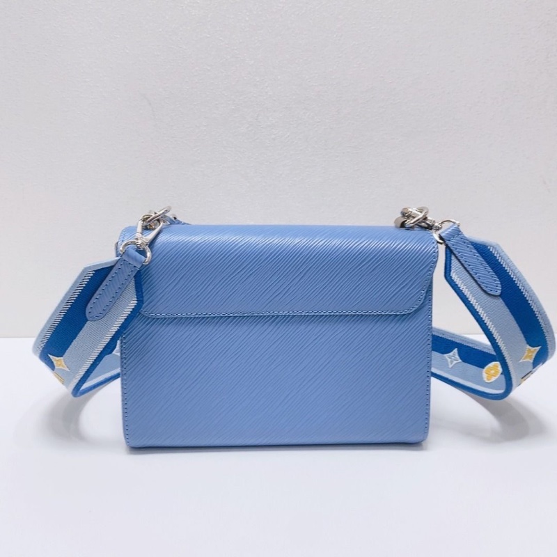 Lv 藍色twist水波紋扭扭包 中號手提鏈條包 23x9x17cm 9新 配件塵袋 鏡子-2