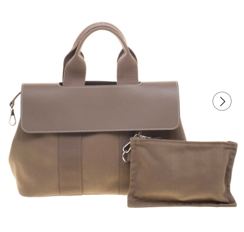 Hermes Valparaiso Hand Tote Bag PM 帆布牛皮托特 大象灰-0