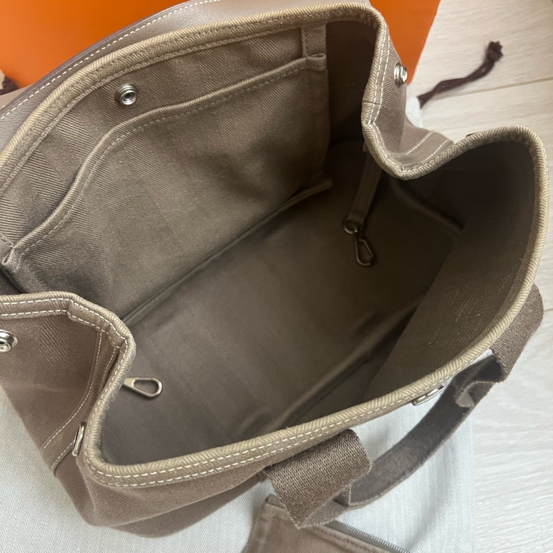 Hermes Valparaiso Hand Tote Bag PM 帆布牛皮托特 大象灰-2