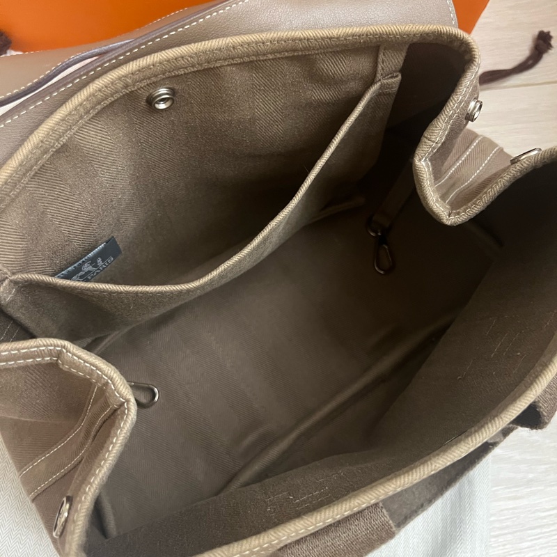 Hermes Valparaiso Hand Tote Bag PM 帆布牛皮托特 大象灰-3