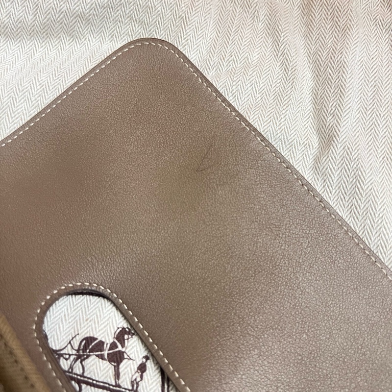 Hermes Valparaiso Hand Tote Bag PM 帆布牛皮托特 大象灰-5