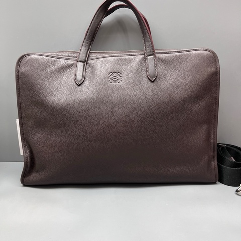 Loewe 羅意威 深棕色荔枝紋公文包 尺寸42*28