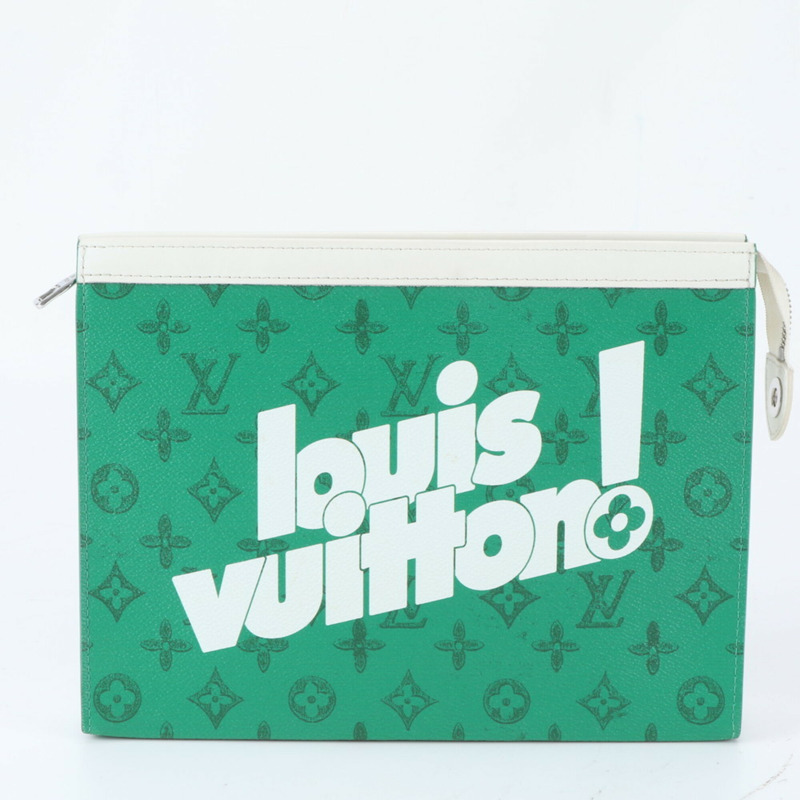 成色極佳的 Louis Vuitton Everyday LV Pochette Voyage MM M80803 男士真皮手拿包,帶 RFID 防盜功能-0