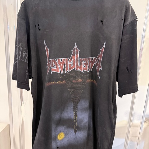 Balenciaga✨巴黎鐵塔倒置破壞做舊短袖上衣T 1碼