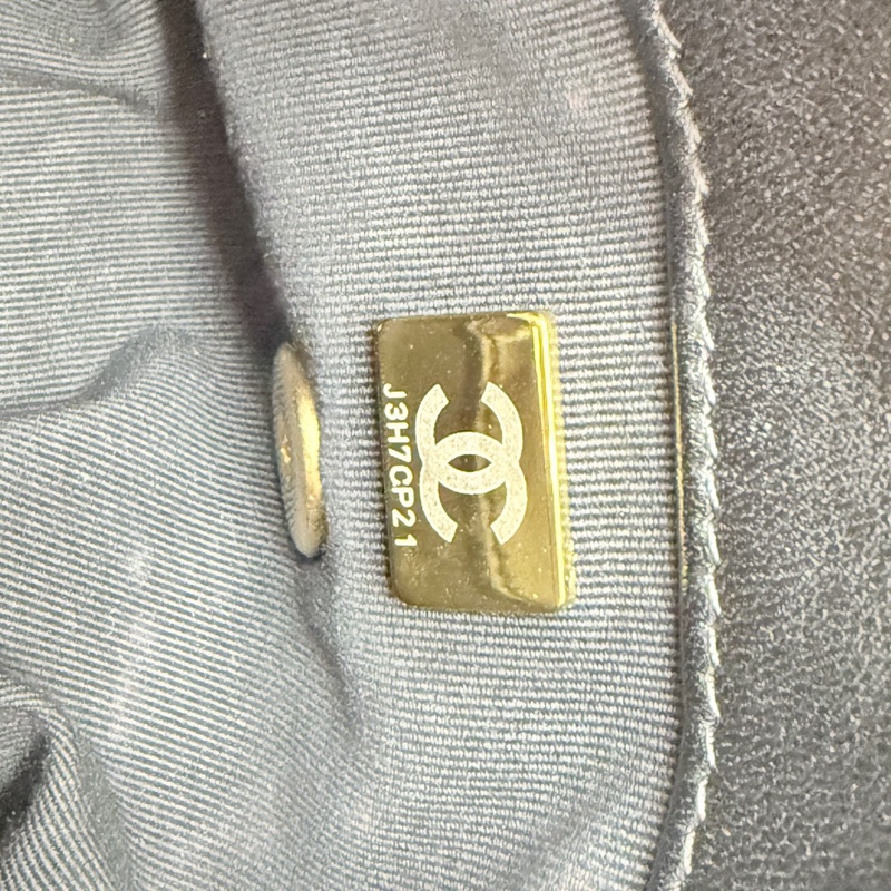 CHANEL 香奈兒 黑金 chanel 24s 字母 鏈條 斜挎包-7