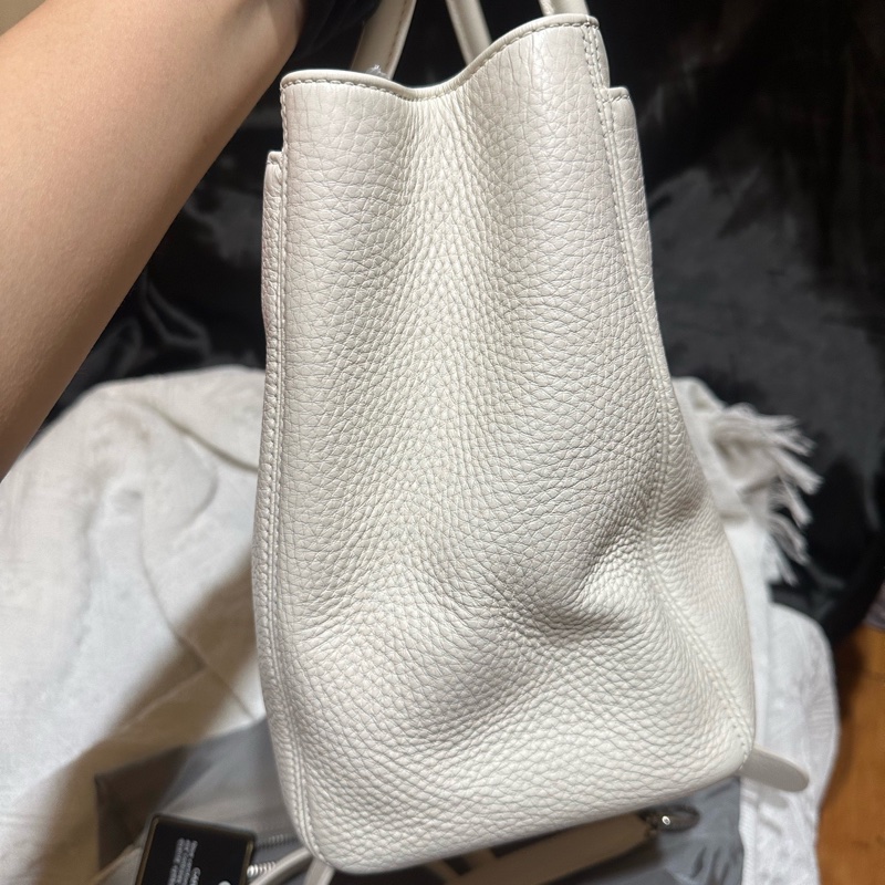 CHANEL香奈兒白色奶昔白銀扣cerf中號 19開 原裝肩帶 內袋 身份卡-5