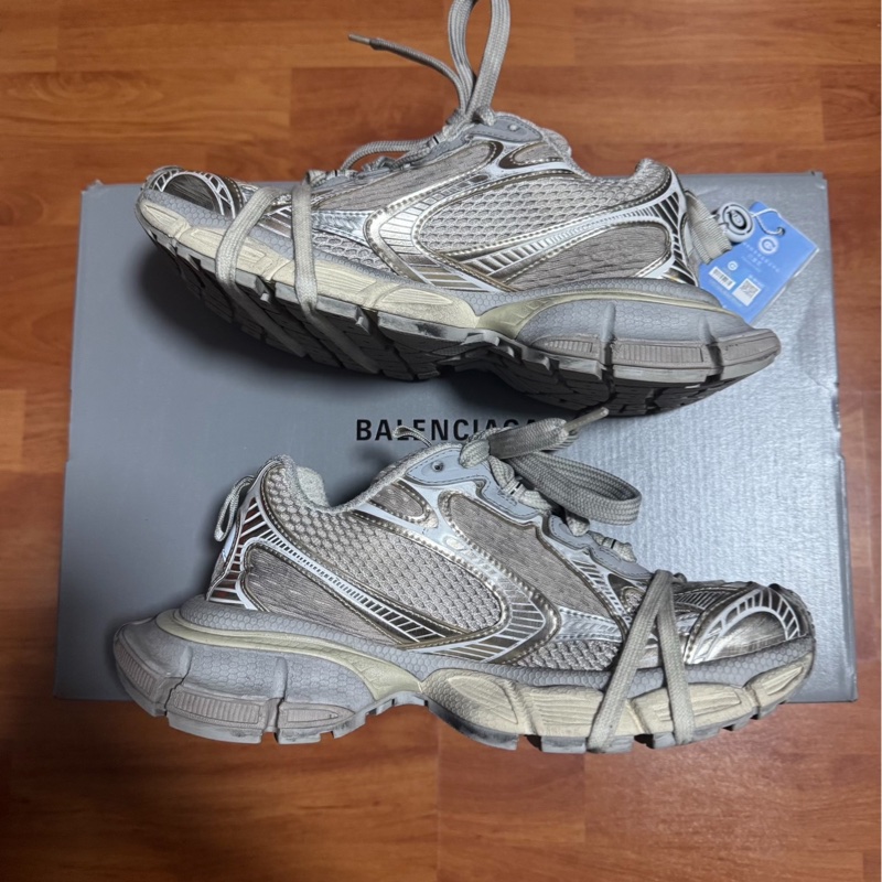 Balenciaga 3XL巴黎世家做舊老爹鞋 女款 灰白色37碼-1