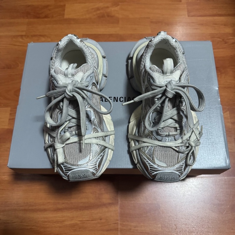 Balenciaga 3XL巴黎世家做舊老爹鞋 女款 灰白色37碼-2