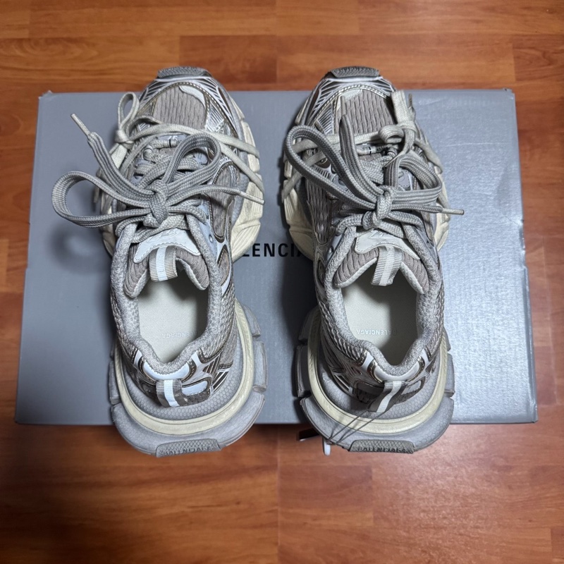 Balenciaga 3XL巴黎世家做舊老爹鞋 女款 灰白色37碼-3