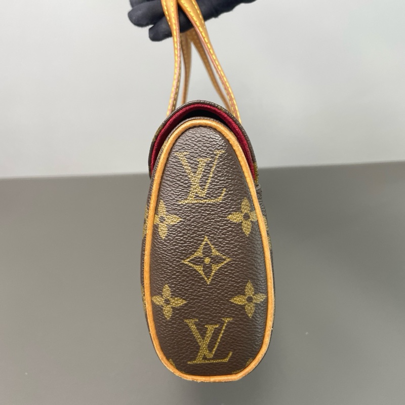 Louis Vuitton 路易威登 中古法棍 經典老花圖案,紅色麂皮內里-3