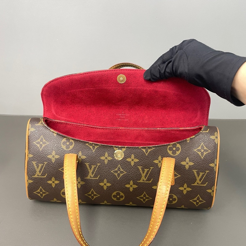 Louis Vuitton 路易威登 中古法棍 經典老花圖案,紅色麂皮內里-7