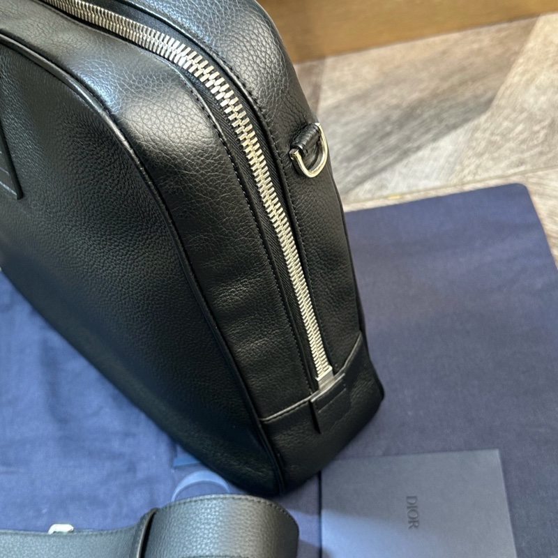 全新 Dior 迪奧 經典款字母logo 厚牛皮公文包 手提單肩斜挎包-10