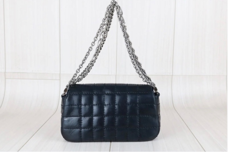 「JL精品代購」9新 Chanel 黑冰格mini cf 多鏈條肩背包-3