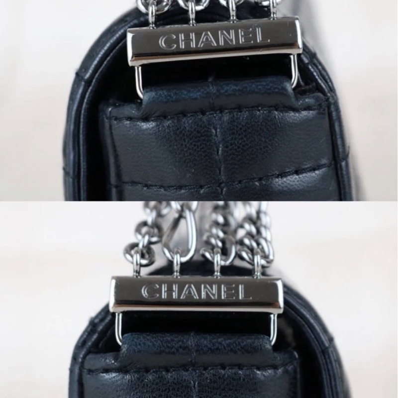 「JL精品代購」9新 Chanel 黑冰格mini cf 多鏈條肩背包-11