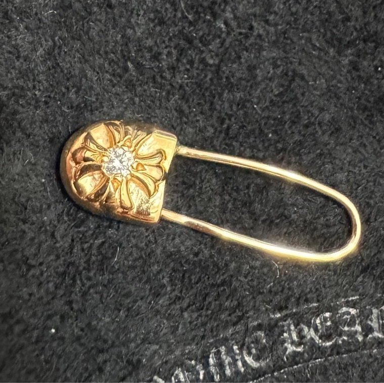 Chrome hearts 22K 白鑽迴紋針-0