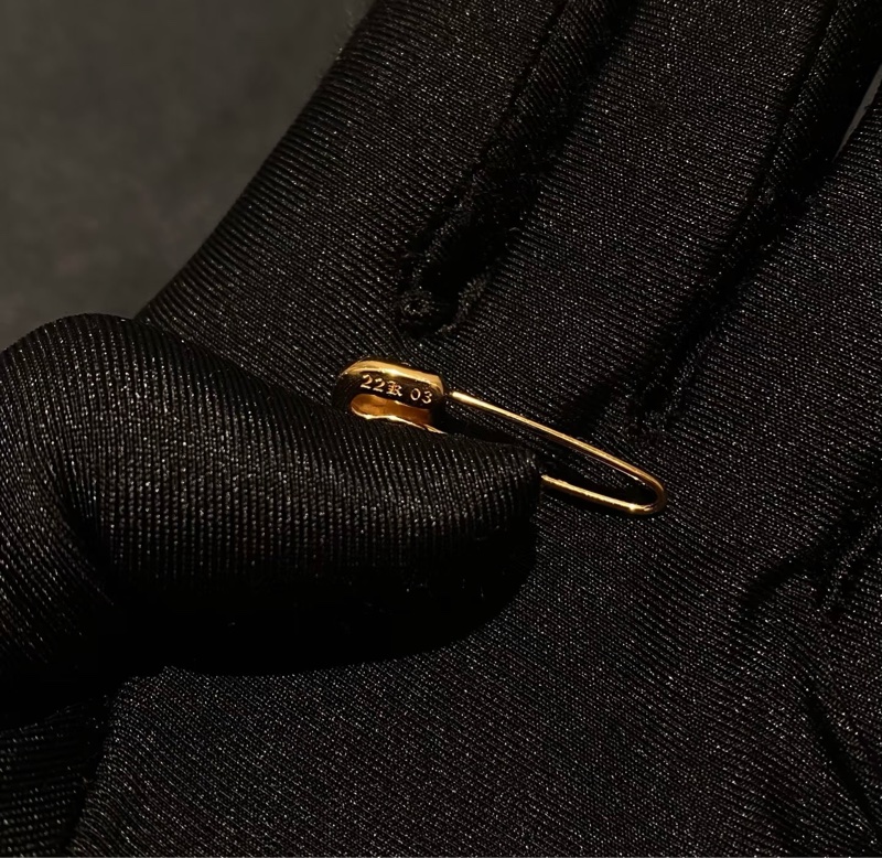 Chrome hearts 22K 白鑽迴紋針-3