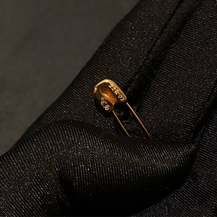 Chrome hearts 22K 白鑽迴紋針-8