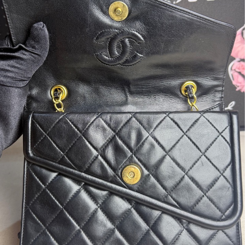 Chanel香奈兒黑金雙子星流蘇方塊鏈條包 黑金配色,經典菱格紋-3