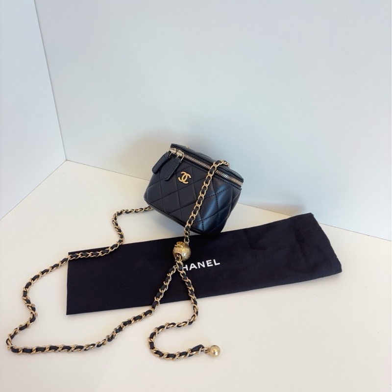 💎Chanel香奈兒|黑金金球鏈條盒子包|98新-3