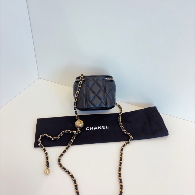 💎Chanel香奈兒|黑金金球鏈條盒子包|98新-4