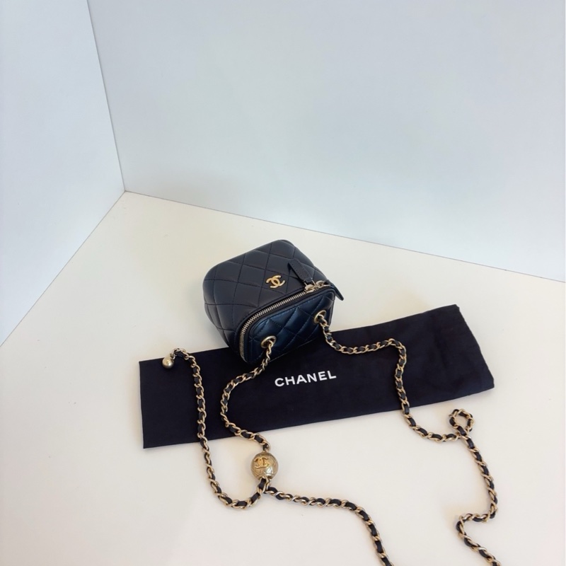💎Chanel香奈兒|黑金金球鏈條盒子包|98新-5