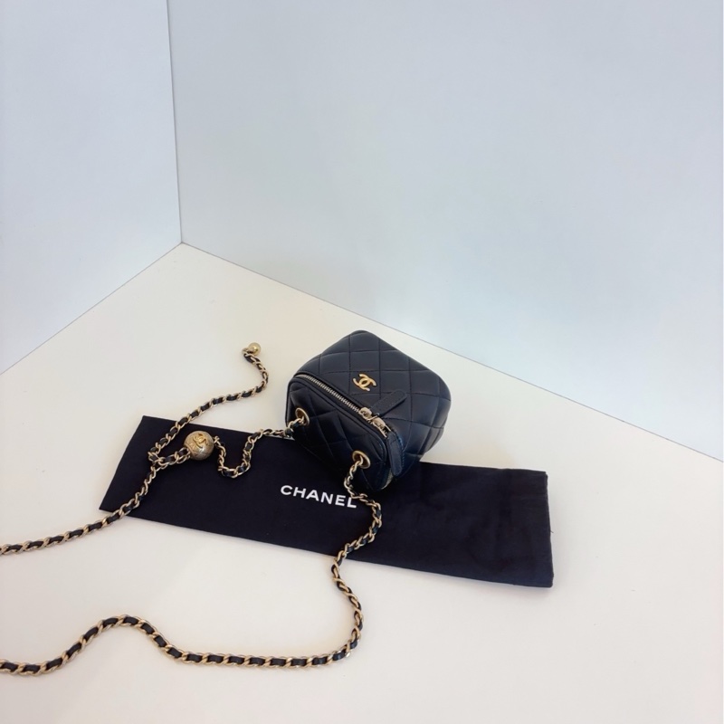 💎Chanel香奈兒|黑金金球鏈條盒子包|98新-6