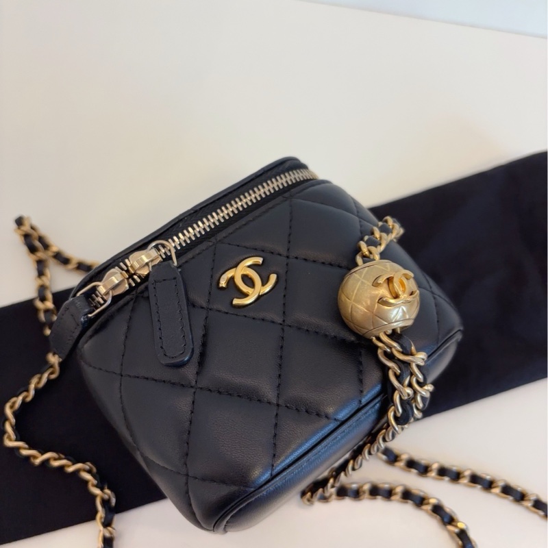 💎Chanel香奈兒|黑金金球鏈條盒子包|98新-8