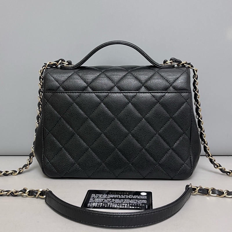 Chanel香奈儿 affinity黑金牛皮荔枝纹邮差包 尺寸22×16×8 附件卡 镭射30-1