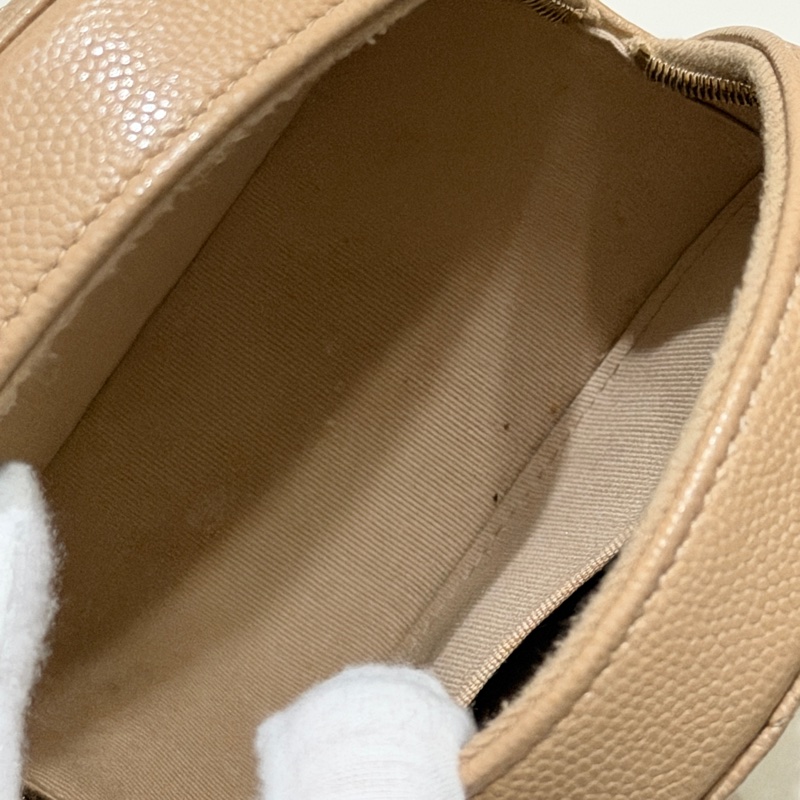 914intheair 『全新全配』Chanel22S季節限量水鑽米色奶茶色荔枝牛皮圓餅包-28