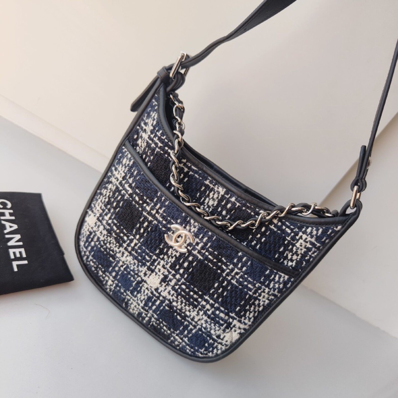 【屬於香奈兒的evelyne🤣毛呢款超罕見🥹】Chanel 香奈兒毛呢 2way Hobo 斜背包-6