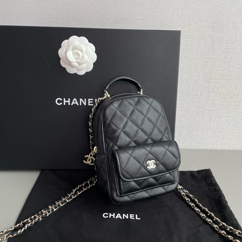 💎Chanel香奈兒｜24C黑色荔枝皮雙肩小書包｜芯片款98新-2
