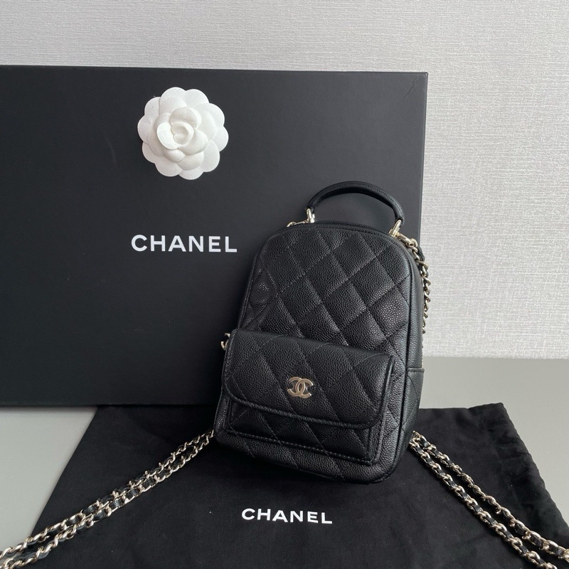 💎Chanel香奈兒｜24C黑色荔枝皮雙肩小書包｜芯片款98新-3