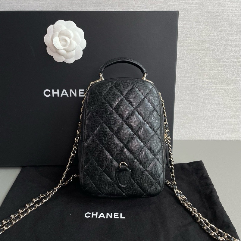 💎Chanel香奈兒｜24C黑色荔枝皮雙肩小書包｜芯片款98新-4