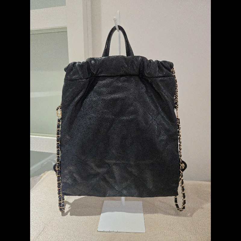 Chanel 香奈兒 22 bag 經典荔枝紋牛皮束口後背包 / 雙肩包-14