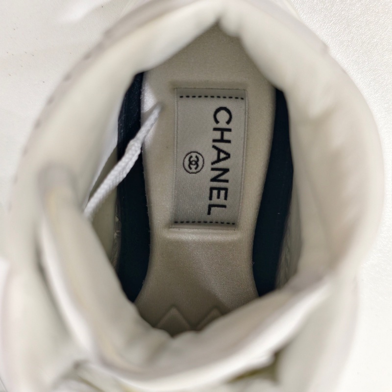 Chanel香奈兒 空軍一號高幫運動鞋 白色37.5碼-4