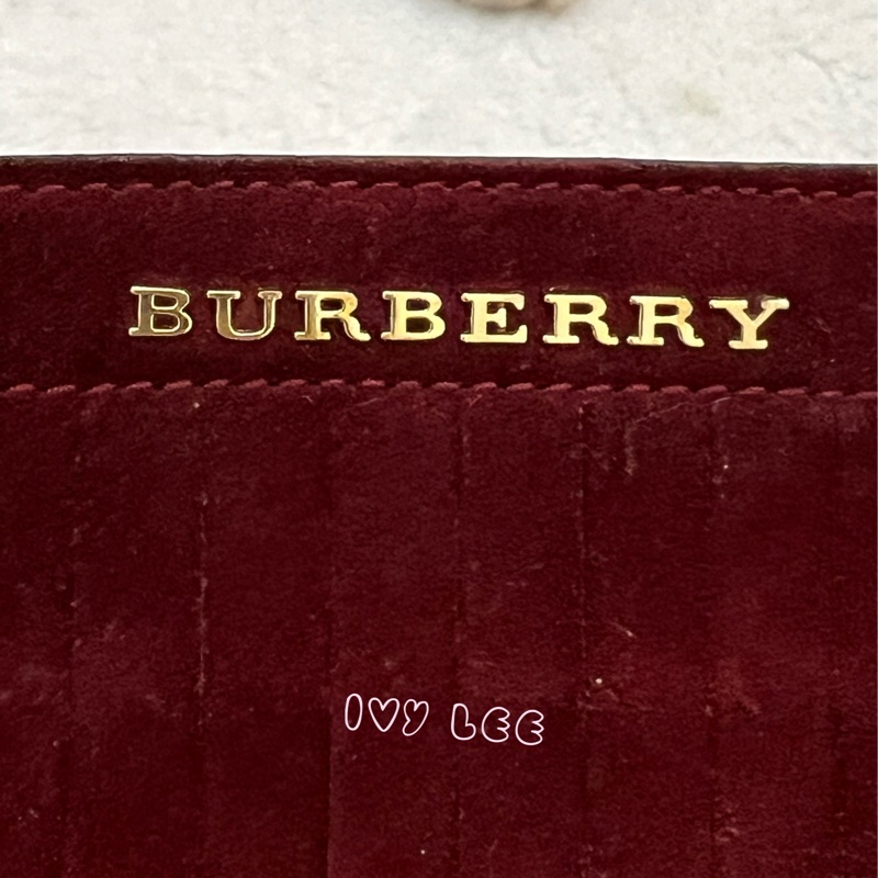 BURBERRY 紅麂皮水桶包 流蘇線條造型 金鍊條 斜背包 肩背包 正品 二手精品-3