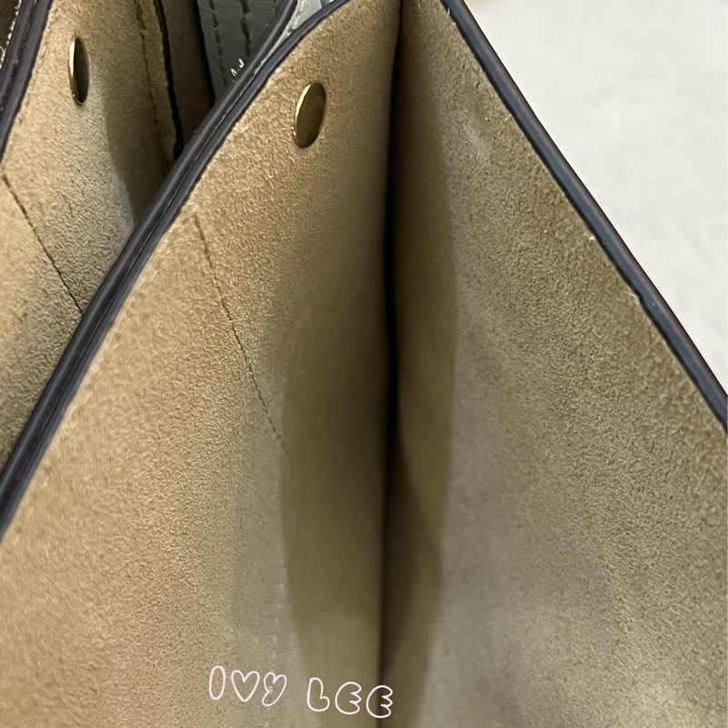 Chloé Faye 光滑小牛皮 絨面革麂皮拼接 淺灰 斜背包 肩背包 正品 二手精品-13