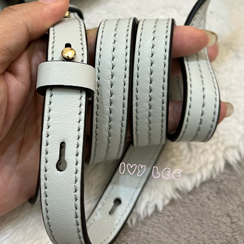 Chloé Faye 光滑小牛皮 絨面革麂皮拼接 淺灰 斜背包 肩背包 正品 二手精品-15