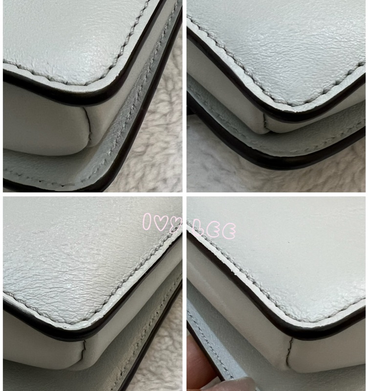 Chloé Faye 光滑小牛皮 絨面革麂皮拼接 淺灰 斜背包 肩背包 正品 二手精品-19