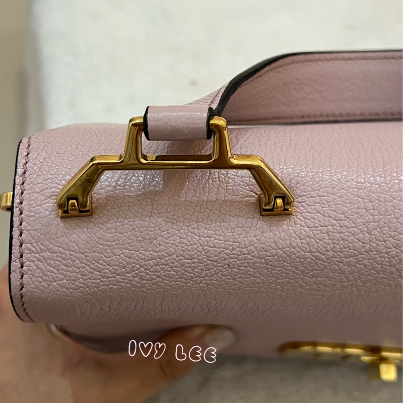 Miu Miu Madras 5BA062 單肩包 斜背包 手提包 粉色 正品 二手精品-36