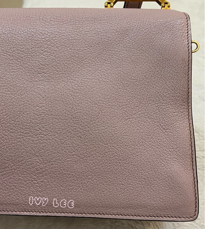 Miu Miu Madras 5BA062 單肩包 斜背包 手提包 粉色 正品 二手精品-43