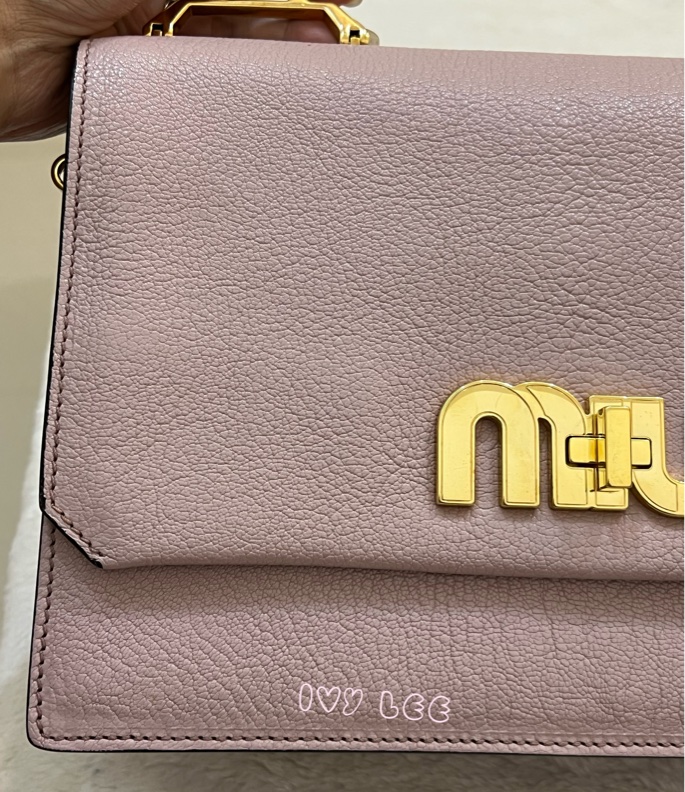 Miu Miu Madras 5BA062 單肩包 斜背包 手提包 粉色 正品 二手精品-44