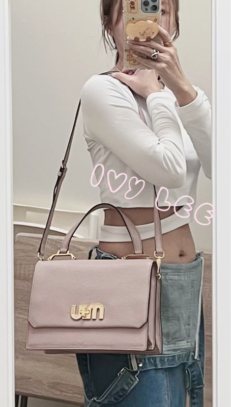 Miu Miu Madras 5BA062 單肩包 斜背包 手提包 粉色 正品 二手精品-46