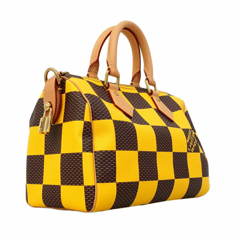 路易威登 Damier Pop Speedy Bandoulière 25 手提包 N40584 Jaune Matte 2way 女用包-1