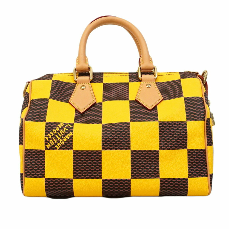 路易威登 Damier Pop Speedy Bandoulière 25 手提包 N40584 Jaune Matte 2way 女用包-9