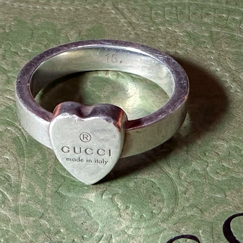 Gucci 純銀925愛心戒指 (戒圍#10-12)-8