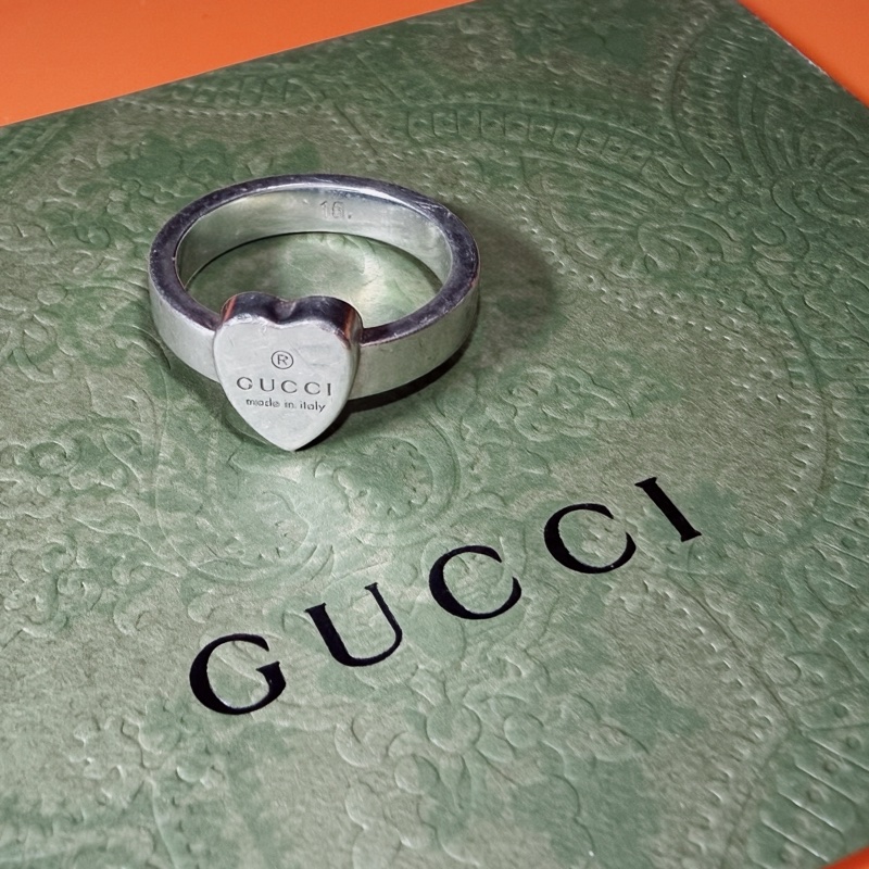 Gucci 純銀925愛心戒指 (戒圍#10-12)-0