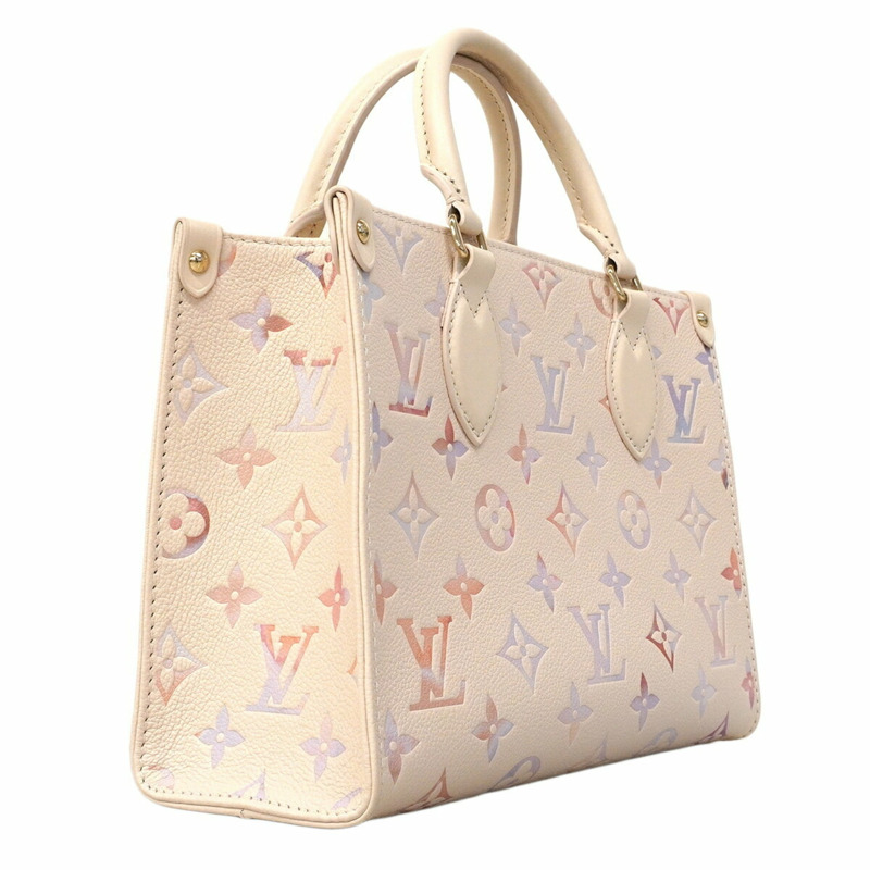 Louis Vuitton Monogram Empreinte OnTheGo PM 手提包,M25770,夢幻奶油色,女士兩用包。-1