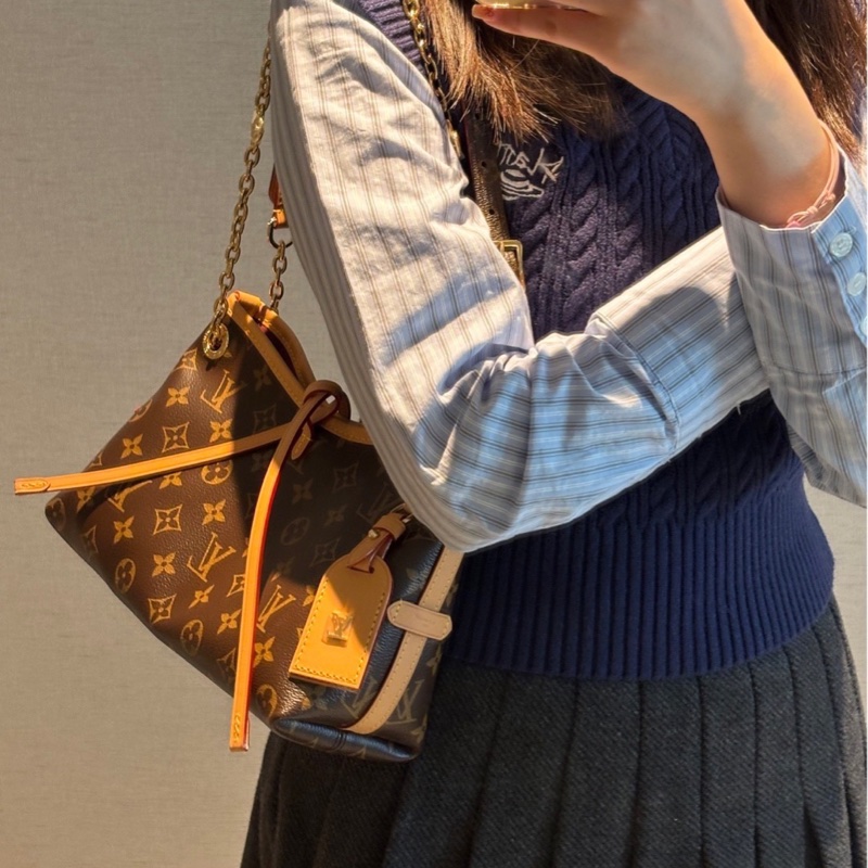 98新芯片款LV路易威登Carryall BB老花購物袋托特包-7