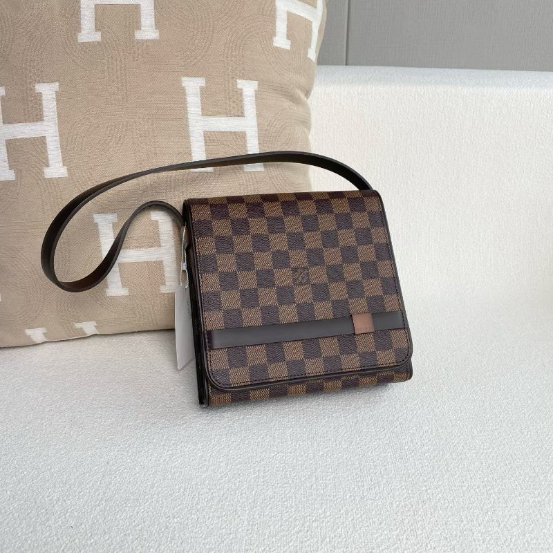 ️LV 中古棕棋盤格表參道盒子腋下包 19*19*7  99新配件塵袋-1